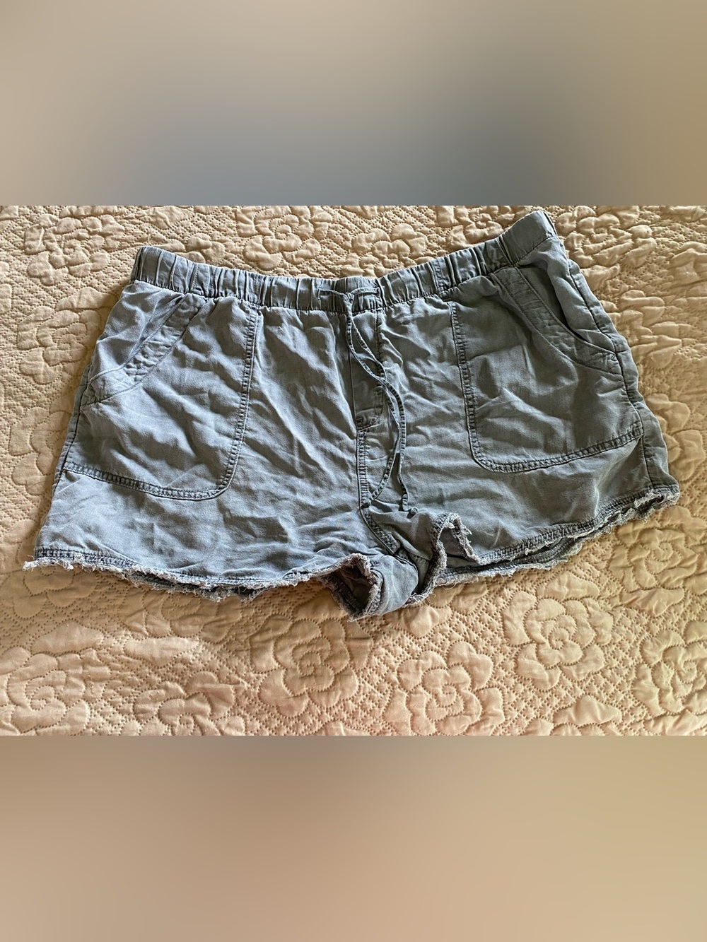 Time and Tru Light Blue Drawstring Athletic Shorts
